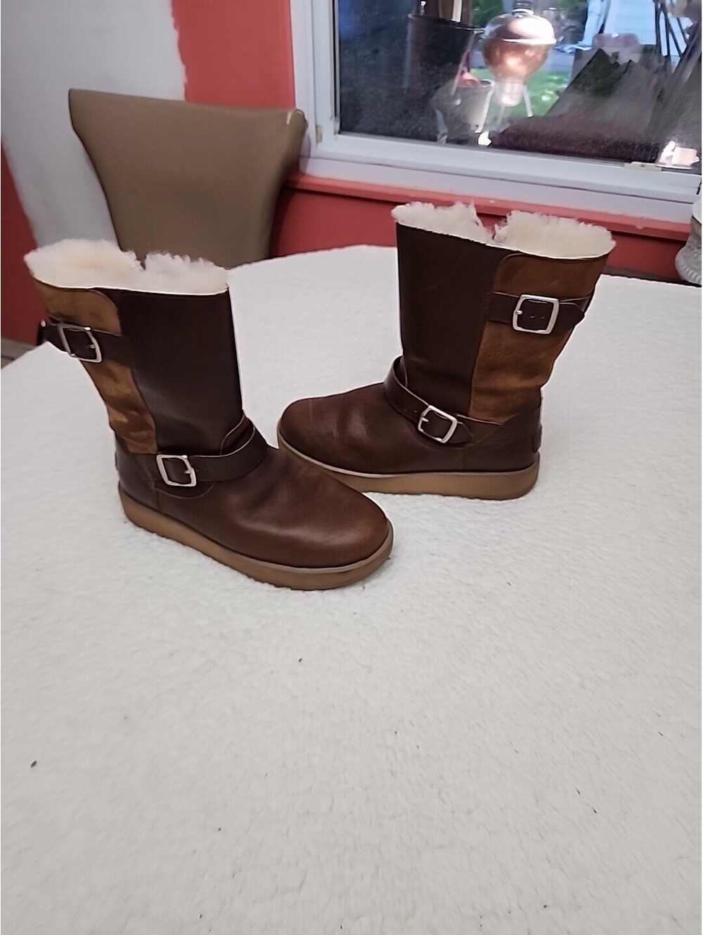 UGG BREIDA CHESTNUT WATERPROOF LEATHER BOOTS US 9/ EU 40/ UK 7.5 Vietnam